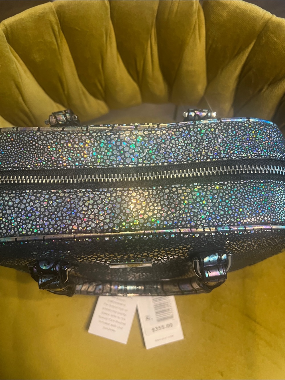 Brahmin Mara Royal Blue Ardwell Mini Bag NWT Iridescent Leather $355 - Picture 4 of 11